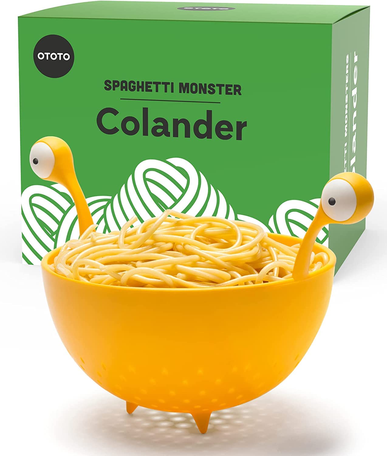 OTOTO Spaghetti Monster- Kitchen Strainer for Draining Pasta, Vegetable, Fruit- Colander with Handle- Dimensions 12.2X 8.27x 7.48 in- BPA-free and Dishwasher Safe Colanders & Food Strainers