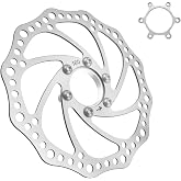 SATUY 160mm Bicycle Brake Rotor, Stainless Steel Threaded Hubs Brake Disc | 48mm Hole Disc Brake Rotor and Flange Adapter with 6 Bolts for Road Bike, Mountain Bike, MTB, BMX