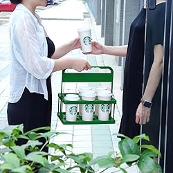 Bodaon 6 Cup Drink Carrier with Handle, Plastic Cup