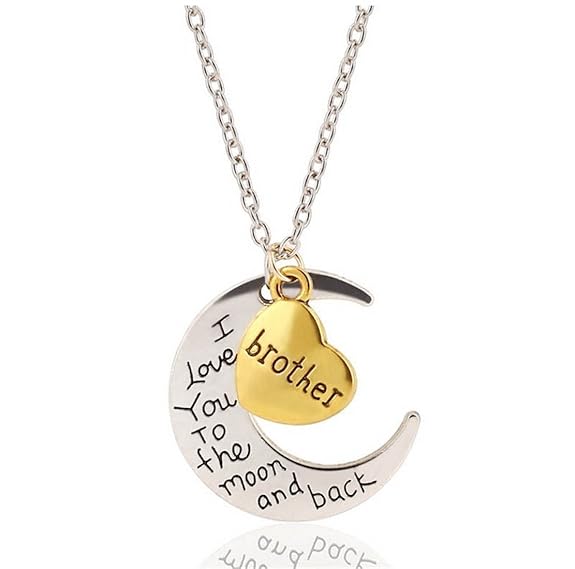 Kim Johanson Mond Halskette Silber & Gold Ich Liebe Dich bis Zum Mond und zurück inkl. Geschenkverpackung