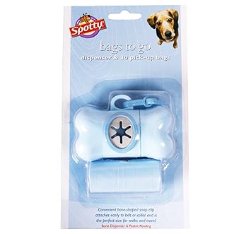 Spotty Bone Shaped Dispenser with Waste Pick-Up Bags, 30 Bags