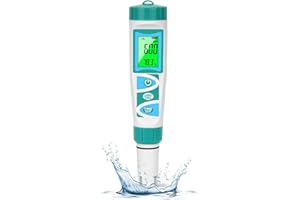 CIZTADA pH H2 Tester for Hydrogen Water Bottle TDS ORP Meter for Testing Drinking Water PPM EC Meter for Water Hydroponics 6 in 1 pH H2 ORP TDS EC Temp Meter for Pool, Kombucha, Brewing