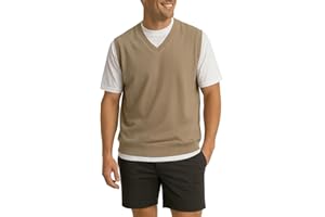 Akwa Men's V-Neck Golf Vest Lightweight Waterproof Pullover Sweater Wind-Resistant Layer Made in USA Performance Outerwear