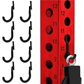 Topfinder 8PSC Power Rack Attachments Hooks,Squat Rack Accessories Hook,DIY Storage Hook for Resistance Bands Barbell Collars and Gym Accessories (8PCS-Black)