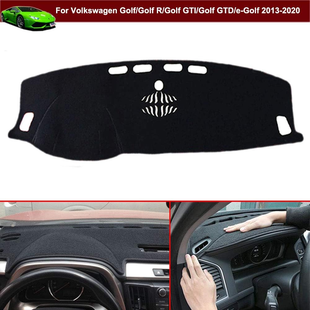 1pcs Black Non-Slip Dash Covers Dash Carpet Dash Mat Dashboard Cover Dashboard Mat Custom Fit for VW Golf 7 / Golf MK7 /Golf R / Golf GTI / Golf GTD / e-Golf 2013 2014 2015 2016 2017 2018 2019 2020