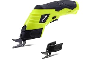 Creddux 2 Blade Cordless Electric Scissors for Cardboard Fabric Cutter Cardboard Cutter Tool for Crafting,and Sewing with Usb Cable Green-2blades