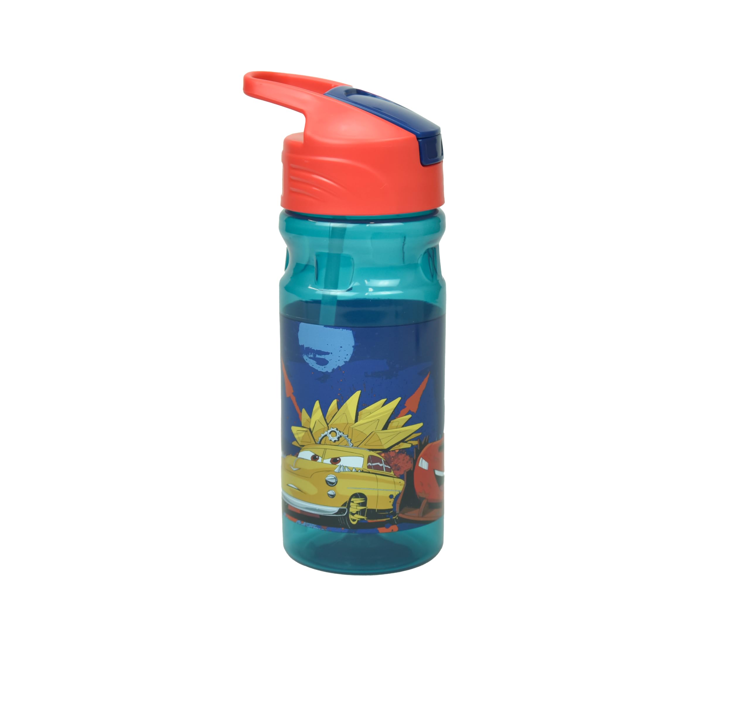 OM SUPPLIES Cars Characters Reusable Sipper Water Bottle Drink Bottle with built-in handle for Easy Carry School Lunch Kids Childrens 550ml (Cars)