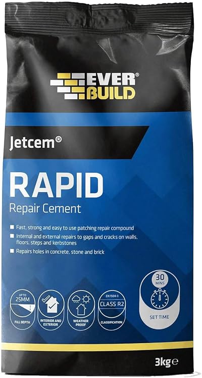 Everbuild Jetcem Rapid Repair Cement 3kg Grey Internal External Use