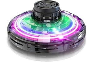 BOYKO Fidget Flying Spinner with Lights, Hand Operated Mini Drones for Kids,UFO Flying Toys for Indoor Outdoor Boys Girls Gift