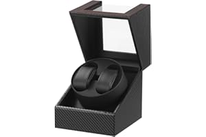 LINGFANSTORE Automatic Watch Winder with Quiet Japanese Motor,AC Adapter or Battery Powered,Premium Leather Exterior and Soft Flexible Watch Pillows for Watches