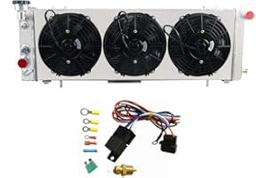 AW ALLOYWORKS ALLOYWORKS Performance Full Aluminum Radiator+Shroud Fans+Relay For 1991-2001 Jeep Cherokee XJ 4.0L Comanche L4 L6 Off Road
