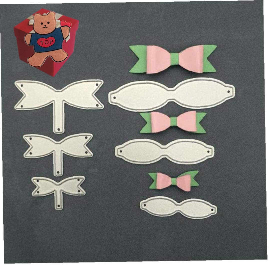 6pcs Bowknot Cutting Dies for Card Making, Cute 6pcs Bowknot Party Festival Invitation Card Cutting Dies Cut Stencils for DIY Scrapbooking Album Decorative Embossing Paper Dies Card Making