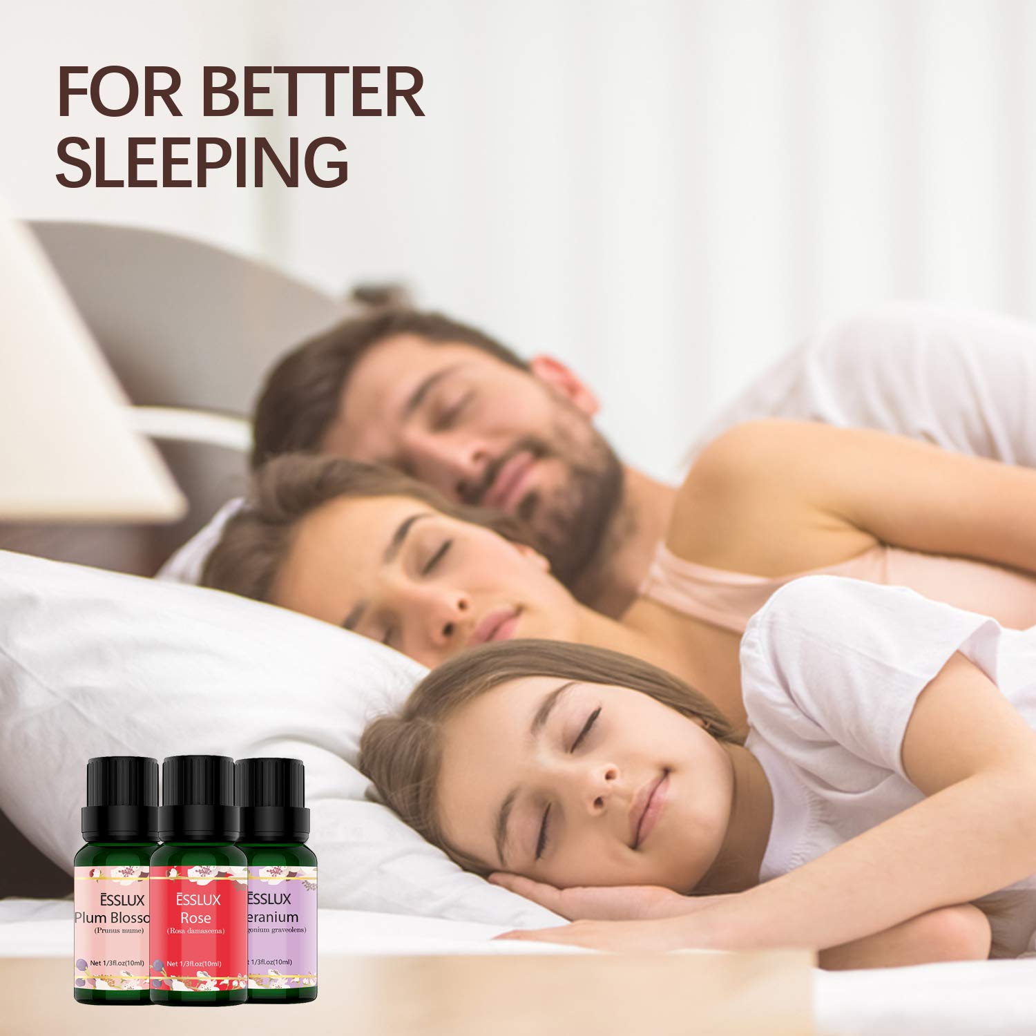 Essential Oils Set, ESSLUX Floral Collection with Rose, Neroli, Geranium, Freesia, Plum Blossom, Dark Tea Essential Oils, Perfect for Diffuser, Home Fragrance & Massage, 6x10 ML: Beauty