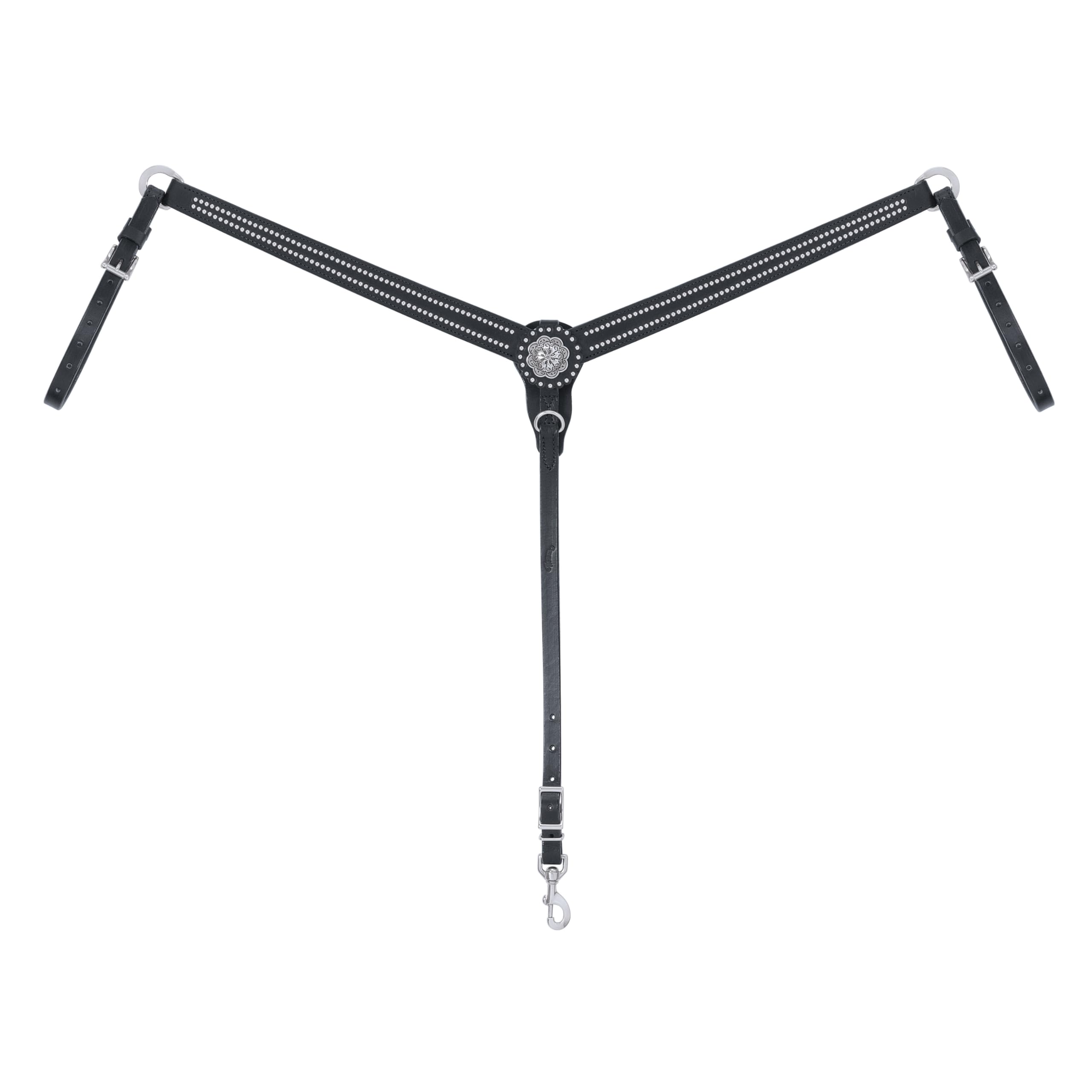 Weaver Leather Back in Black Tapered Ring-in-Center Breast Collar, Black