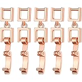 Zaagot 5 Pcs Simple Necklace Bracelet Extenders Alloy Extension Fold Over Clasp for Bracelet Necklace and Jewelry Making Rose Gold Alloy