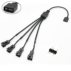 Jstincal 1-to-4 ARGB Splitter Cable, 5V 3-pin to