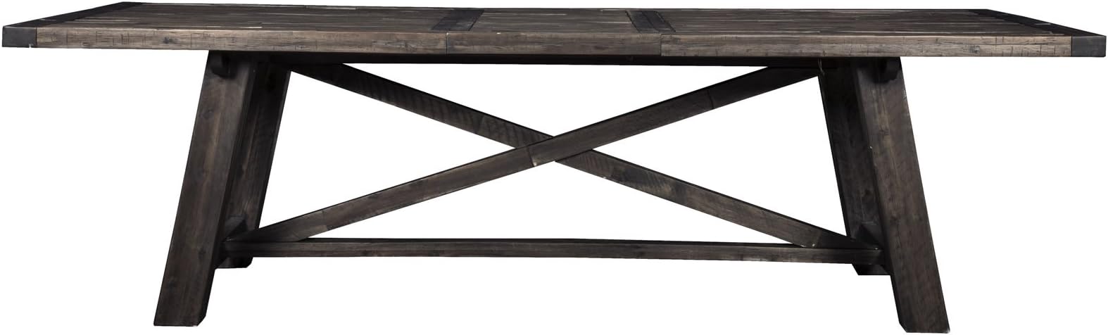 Alpine Furniture Newberry Rustic Dining Table with Extension, 39.5" L x 83" W x 30" H, X 103" W X, Salvaged Grey