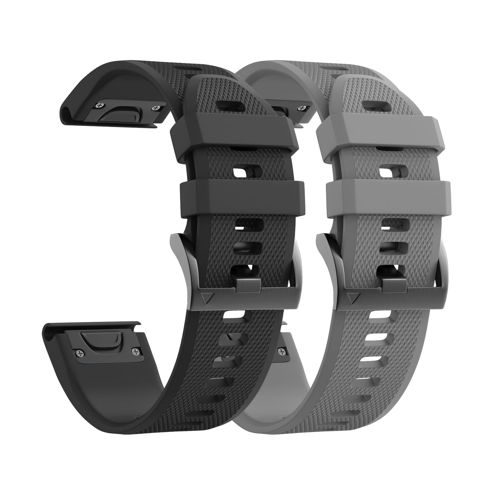 Photo 1 of ANCOOL for Fenix 5/Fenix 6/Fenix 7 Band 22mm Silicone Watch Band for Fenix 8 Fenix E 47mm/Fenix 5 Plus/Fenix 6 Pro/Fenix 7 Pro/Forerunner 935(Black+Grey)