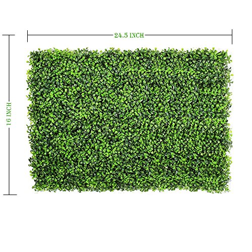 Artiflr 2pack Artificial Boxwood Hedge Panels,UV Protected Faux Greenery Fence Panels Mats for Privacy Fence Patio,Greenery Walls Indoor Outdoor Decor,16" L x 24 W Panels (Green-1) - Thumbnail 5