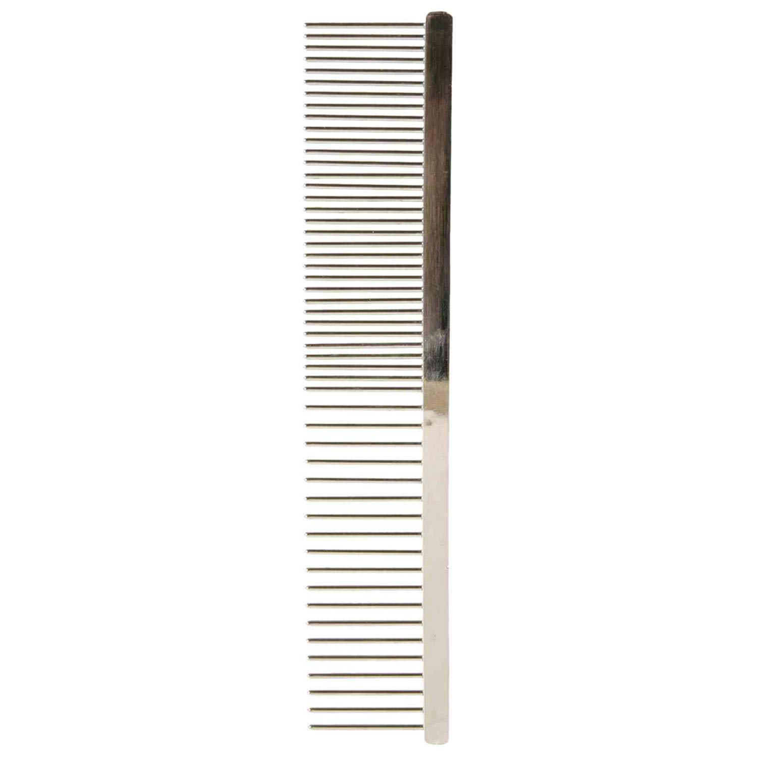 Trixie Metal Comb, 16 cm, Wide Teeth, Black, White
