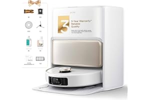 Mova V50 Ultra Complete Robot Vacuum and Mop Self-Cleaning, 24,000 Pa Suction, Liftable Navigation with Obstacle Overcoming and Warm Water Mopping with DuoSolution System Designed for Pets