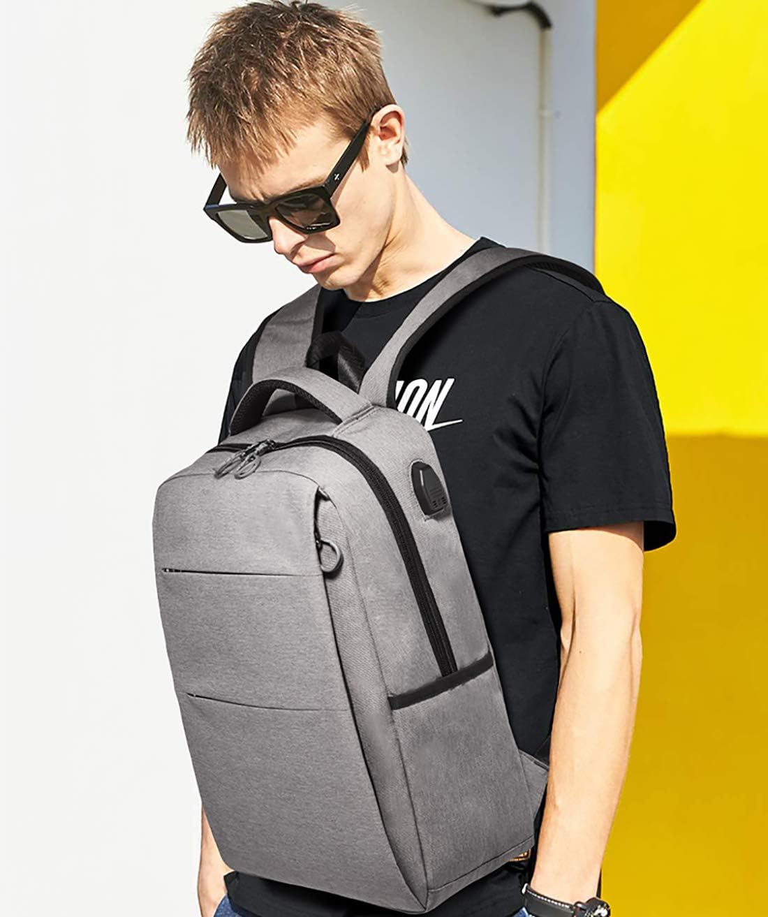 FANDARE 15.6 inch Laptop Backpack Slim with USB Charging Port, Waterproof Backpack for Men/Women Travel, Camping, School - Image 3