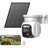 runofast 4G LTE Cellular Security Camera,No WiFi Solar Wireless Camera Outdoor Built in SIM Card & Subscription Monthly Fee, Remote Control, Pan Tilt,2K HD Night Vision, 2-Way Talk,Motion Detection