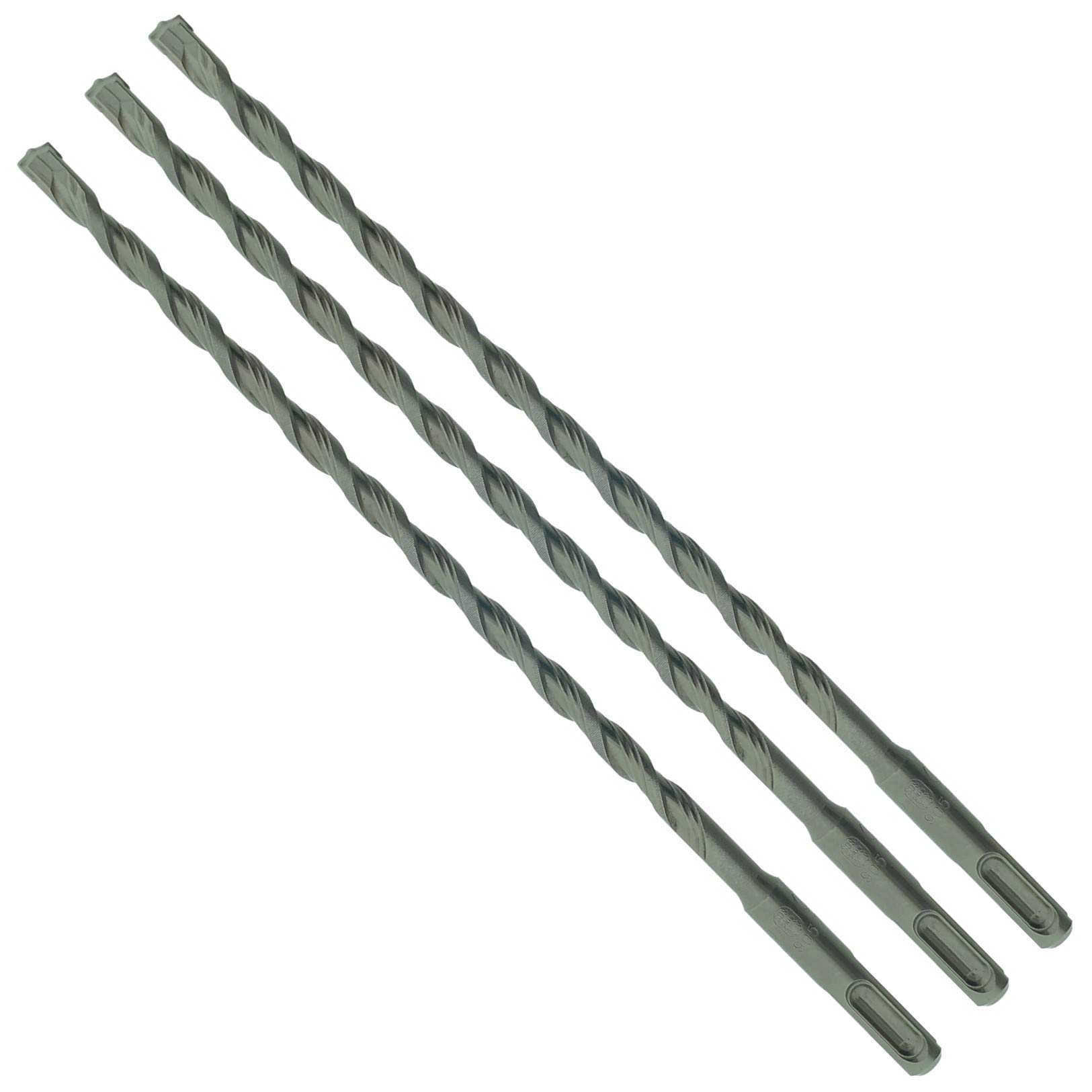 3 x SabreCut SDSE8_3 8mm x 460mm PGM Approved SDS Plus Drill Bits For Stone Concrete Brick