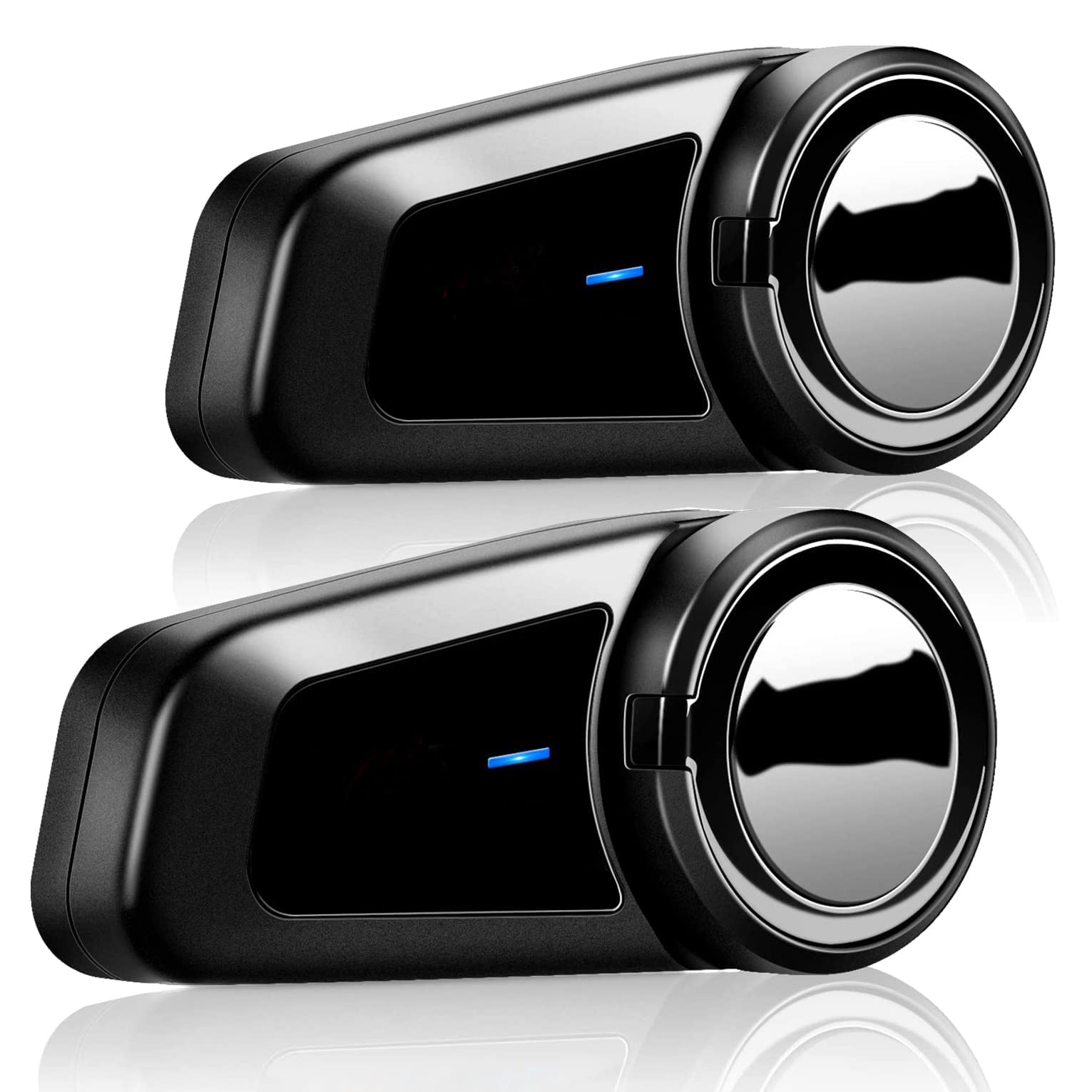 QSPORTPEAK Motorbike Bluetooth Helmet Headset Intercom,M2 full duplex Wireless Motorbike Interphone for 6 Riders/Range 1000m/FM Radio/GPS/MP4,Connect with Any Bluetooth Headset（2 Pack — image 1