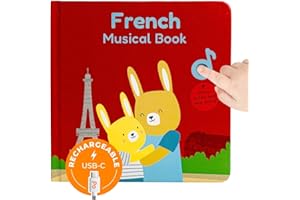 Cali's Books French Nursery Rhymes | New Rechargeable Sound Books | Sound Book for Toddlers 1-3 | Bilingual Books for 1 Year Old | | French Baby Book