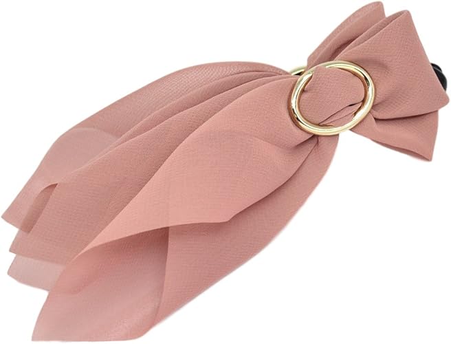 Amazon ヴィラジオ Viragio バナナクリップ リボン ヘアクリップ シフォン シンプル ヘアアクセサリー 上品 髪留め 髪飾り クリップ Vi 1227 ピンク バレッタ クリップ 通販