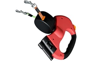 Dual Retractable Dog Leash for Small Dogs-Dog Walking Belt for Running Hiking Training with 360 Tangle-Free Double Dog Leash 