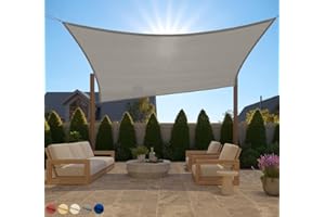 GORILLA GRIP Heavy Duty Sun Shade, UV Protection Fade Tear and Rust Resistant Rectangle Sunshade Canopy, Curved Edges Blocks 