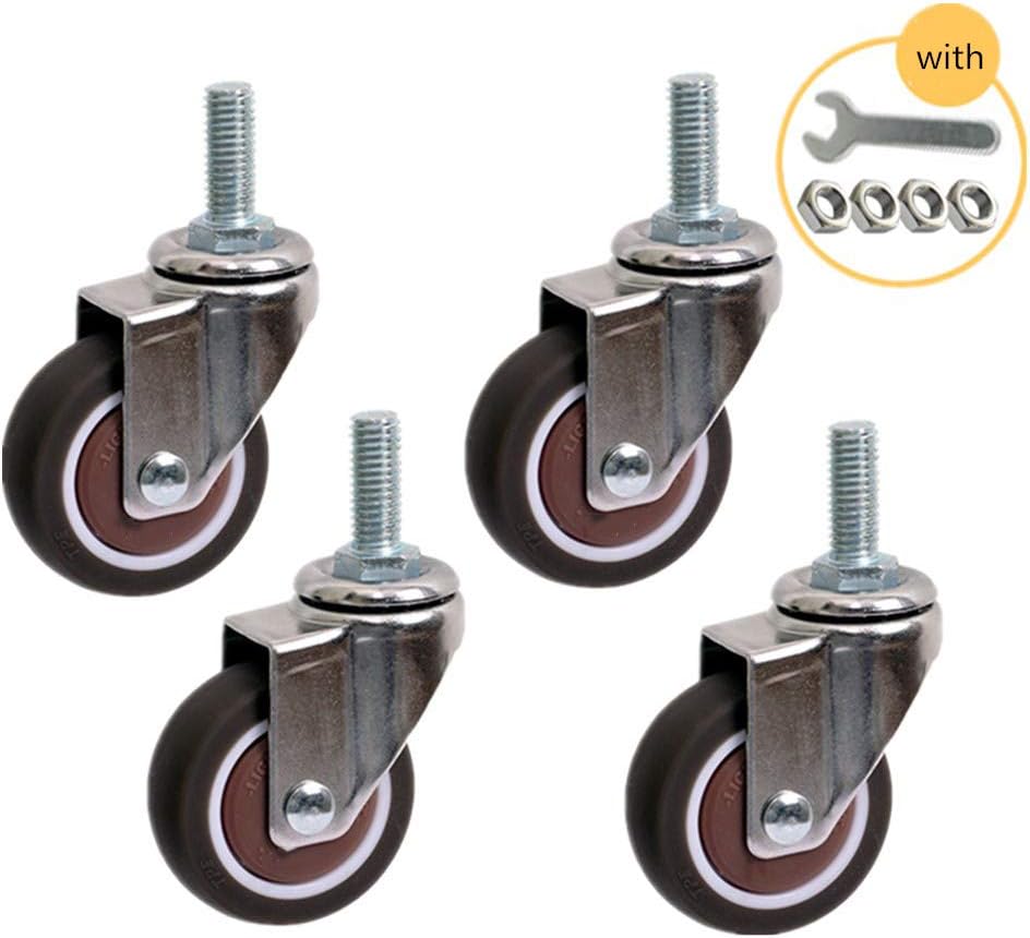 J1AOLUNN Swivel Furniture Caster Wheels, Rubber Casters