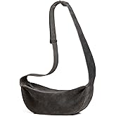 Premium Suede Leather Crossbody Sling Bags, Minimalist Hobo Bag for Women and High Mercerized Chest Bags with Wide Strap