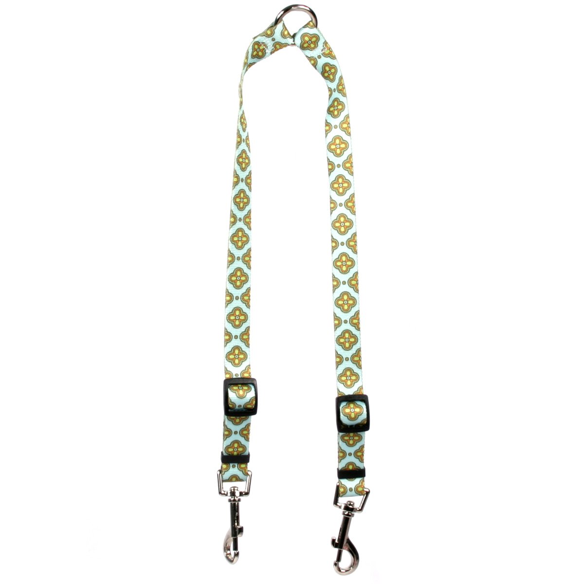 Yellow Dog Design Cleo Blue Coupler Dog Leash 1" Wide And 12 To 20" Long, Large