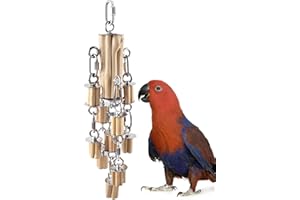 KATUMO Parrot Toys for Large Birds with Detachable Parts, 304 Stainless Steel and Natural Hardwood Chew Toy for Macaw, Cockatoo, African Greys, Medium to Large Parrots, Safe and Durable