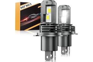 MIFMIA H4 LED Bulb Hi/Low Beam, 1:1 Size 9003 LED Bulb, Plug-N-Play Wireless HB2 Backup LED Bulbs 6500K Cool White, IP68 Waterproof, Pack of 2