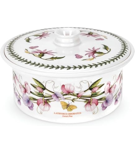 3 QT Floral Ceramic Casserole Dish With Lid - Oval Stoneware Baking Dish Oven, Microwave & Dishwasher Safe, For Lasagna, Roasting, Serving
