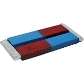 EISCO Bar Magnets, Set of 2 - Red &amp; Blue, North/South Poles - Chrome Steel - Includes Keepers - Perfect for Physics Classrooms &amp; Magnetism Experiments