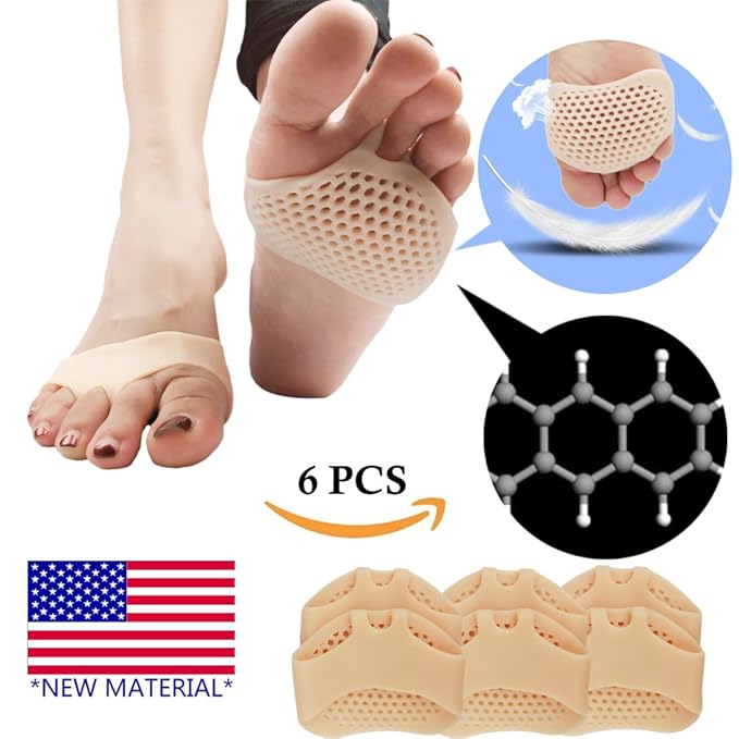 Metatarsal Pads, Ball of Foot Cushion (6 PCS) *New Material* Forefoot