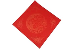 Easyou Handmade Square Red Xuan Paper with Dragons and Phoenixes Ornamented for Spring Festival Words Customs Blessing Dou fang 34cm*20pcs(17"*20pcs)