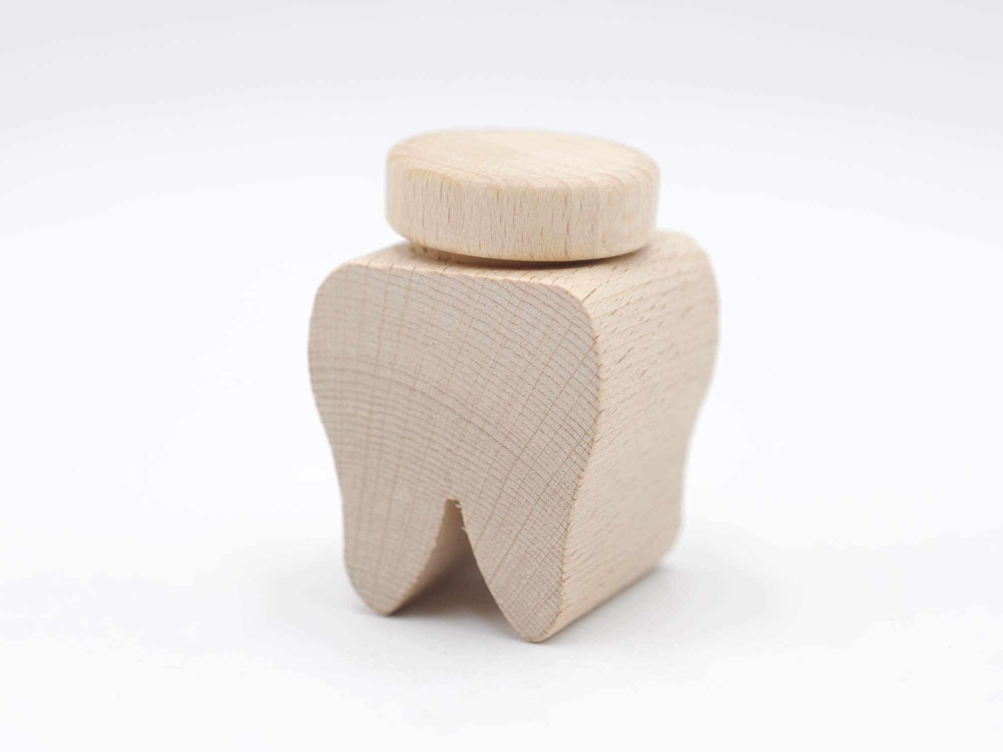 JOWE Tooth-shaped Beige Wooden Tooth Box, 37 mm x 57 mm