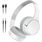 Belkin SoundForm Mini - Wireless Bluetooth Kids Headphones, 30H Battery, 85dB Safe Volume Limit, Built-in Microphone - Toddler On-Ear Earphones for iPhone, iPad, Fire Tablet, Ideal for School - White