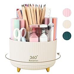 SKYDUE 360 Rotating Plastic Desk Pen Organizer with