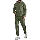 Vssjavun Mens Sweatsuits 2 Piece Set Long Sleeve Jacquard Sweatshirt Jogging Sweatpants Tracksuits