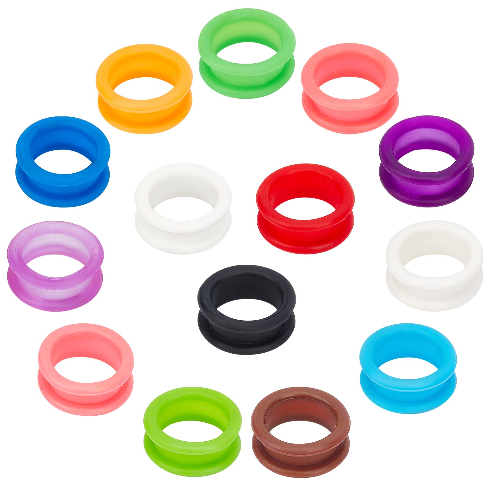 GORGECRAFT 28pcs 14 Colors 26mm Diameter Soft Silicone Finger Rings Grips Inserts Grooming Shear Thumb Inserts Finger Grip Protector Ring Home Accessories for Pet Dog Cat Barber Shears
