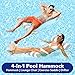 WhizBuilders 4 in 1 Multi Purpose Inflatable Hammock Convertible and Portable Pool Floats for Adults Works As Saddle, Pool Lounger, Hammock and Drifter - Summer Swimming Pool Accessories