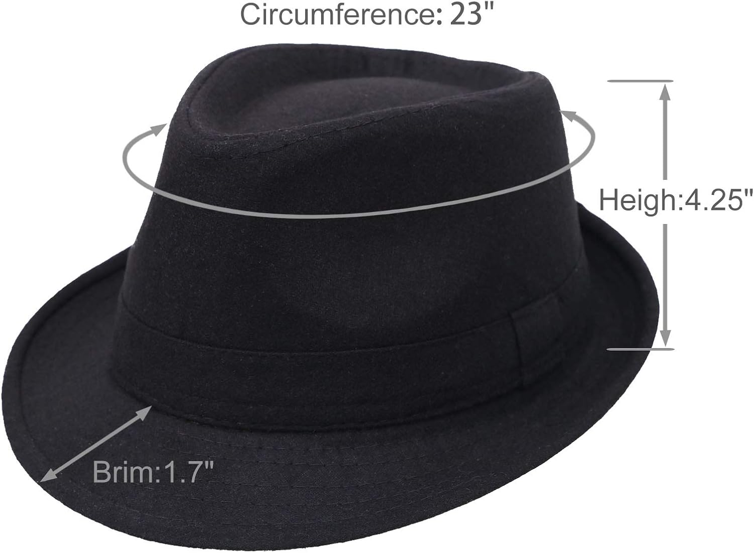 Fedora Hats for Men Unisex Manhattan Black Fedora: Clothing