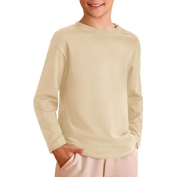 SOLY HUX Boy's Crew Neck Long Sleeve T Shirt Contrast Binding Waffle Knit Tee Tops - Product Details